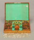 Painted Wood Game Box France ca 1850 Outer lid
