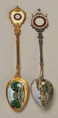 Two MonteCarlo Enamel Roulette Souvenir Spoons