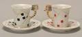 Pair of Porcelain Demitasse Cups and Saucers with