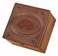 Wooden Collar Box with four Aces on Bakelite Lid Maker