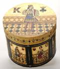 Large Hat Box with playing card motif Large round hat