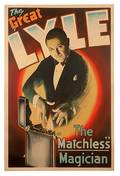 The Great Lyle The Matchless Magician vintage poster