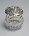 Sterling and Cut Glass Dresser Jar