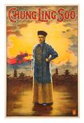 Chung Ling Soo Sunset vintage stone lithograph