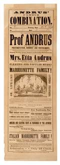 Andrus Famous Combination 1868 pictorial broadside