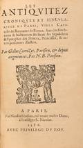 Corrozet Gilles Les Antiquitez Croniques 1586