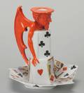 Candle Stick Holder Low Size Devil  Card Saucer