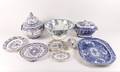 8 Piece Group of Assorted Blue  White Porcelain
