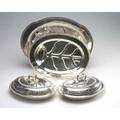 American silverplate pair of double servers and two footed well  tree servers includes gorham largest 20 x 14 14