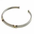 David yurman classic collar with double sterling cable with 14k yg stations