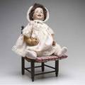 Bisque head doll simon halbig german bisque head doll with childs chair 26 with chair