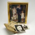 Wwii ephemera including ten scrapbooks of political cartoons primarily depicting fdr hitler mussolini and stalin and six binders of fdr photos together with a bob davidoff portrait of the kennedy f