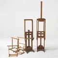 Artists easels two walnut floor easels together with four maple tabletop easels floor easel fully extended 71 tall