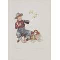 Norman rockwell american 18941978 mysterious malady 1956 lithograph in colors framed numbered 8252800 by the publisher publisher brown and bigelow 1991 printed broughton printing pro