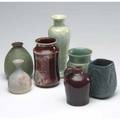 Rookwood etc seven vases including one by rookwood and pisgah forest tallest 9