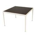 Richard schultz  knoll square iron dining table with dark brown metal top knoll international label 26 x 38