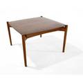 Finn juhl  wilkhahn teak and oak side table wilkhahn metal tag 17 12 x 26 12