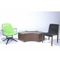 Knoll etc iron lounge chair with green vinyl cushions birds eye maple veneer coffee table and knoll bentwood side chair coffee table 15 x 51 x 25 12