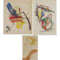 Abstract watercolors three works of art charles niedringhaus untitled 1942 watercolor on paper framed signed and dated untitled watercolor and ink on paper signed illegibly and inscribed