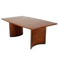 Modern dining table on curved panel legs with two 20 leaves 28 x 72 x 39