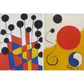 Alexander calder american 18981976 two works of art sprial landscape 1971 lithograph in colors framed numbered 491500 jardin fleuriste lithograph in colors framed provenance private