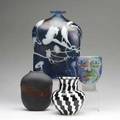 Boda s skarg grant etc four assorted art glass vessels three signed and dated largest 11 x 7 34