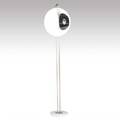 Lighting floor lamp with two curved plastic and aluminum shades 64 x 21