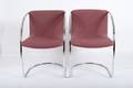 Pair of Signed Chrome Saporiti Chairs