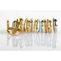 Twelve 14k gold bands includes tiffany  co threetone rolling ring two in 14k wg 14k yg with light blue enamel eight in yg one marked tiffany  co 20th c sizes 4 14  11 12 305 dwt