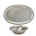 Georg jensen danish sterling bead edge holloware two pieces post war production oval meat tray 290b 18 x 11 12 segmented vegetable bowl with removable divide 2906 10 5035 ot
