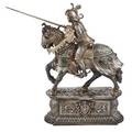German jeweled sterling figure of jousting knight horse and rider realistically modeled and set with hardstone cabochon jewels german double headed eagle crests on plinth ca 1930 11 34 above
