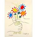 Pablo picasso spanish 18811973 fleurs et mains 1958 lithograph in colors framed signed and numbered 34200 25 x 18 12 sight literature czwiklitzer 147 provenance private colle