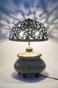 Antique Pierced Brass Lamp