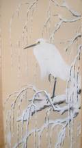 Antique Chinese ScrollWhite Wading Bird