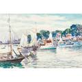Reynolds beal american 1866 1951 boats at anchor rockport 1925 watercolor on paper framed signed and dated 14 x 20 78 sight provenance estate of the artist sidney bressler p