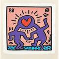 Keith haring american 19581990 kong 1988 screenprint in colors on canvas 7 78 x 7 12 provenance private collection note wedding announcement for the union of estefania kong and law