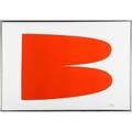 Ellsworth kelly american b 1923 redorange 1964 lithograph in color framed signed and numbered 2475 23 34 x 35 14 sight publisher maeght editeur paris literature axsom 6