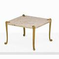 Th robsjohngibbings 1905  1976 custom occasional table ca 1962 marble gilt bronze unmarked marble 16 34 x 24 34 sq provenance commissioned for mr and mrs noah tornos toronto pe