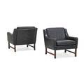 Borge mogensen 1914  1972 pair of lounge chairs denmark 1960s rosewood leather unmarked 28 x 30 x 32