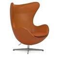 Arne jacobsen 1902  1971 fritz hansen egg chair denmark 2005 leather aluminum manufacturer label 42 x 34 x 30 provenance rago auctions modern design april 26 2009 lot 835