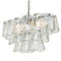 Av mazzega chandelier murano italy 1970s chromed steel cast glass six sockets paper label made in italy fixture only 12 12 x 12 12 x 30 12