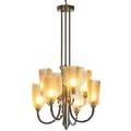 Czechoslovakian eightarm chandelier 1930s chromeplated brass opaline glass unmarked to canopy 37 x 23 dia