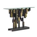 James bearden b 1964 lunar ledge console table cathedral series des moines ia 2014 torchcut welded and blackened steel fused bronze glass enameling etched signature james bearden 33 1