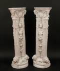 Pair of Italian White Glazed Pedestals