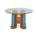 Michael graves b 1934 dining table usa 1980s maple reversepainted plastic painted wood brass glass unmarked 29 12 x 48 dia