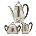 Evald nielsen 1879  1958 threepiece coffee set denmark 1929 sterling silver ebony marked anno 1929 evald nielsen kjobenhavn with touchmarks coffee pot 8 34 x 8 altogether 3418 ot