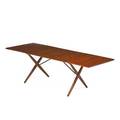 Hans wegner 1914  2007 andreas tuck drop leaf dining table denmark 1960s teak brass branded open 28 12 x 90 x 34