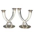 Gio ponti 1891  1979 christofle pair of candelabra france 1960s silverplated metal stamped christofle france with hallmarks 8 x 8 x 5