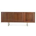 Gio ponti 1891  1979 singer  sons cabinet no 2184 italy 1950s walnut brass unmarked 30 x 72 x 20 provenance available copy of original invoice from singer  sons literature singe