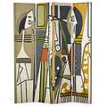 After pablo picasso fourpanel roomdivider artist and model late 1950s polychromed composite eggshell unmarked each panel 72 x 16